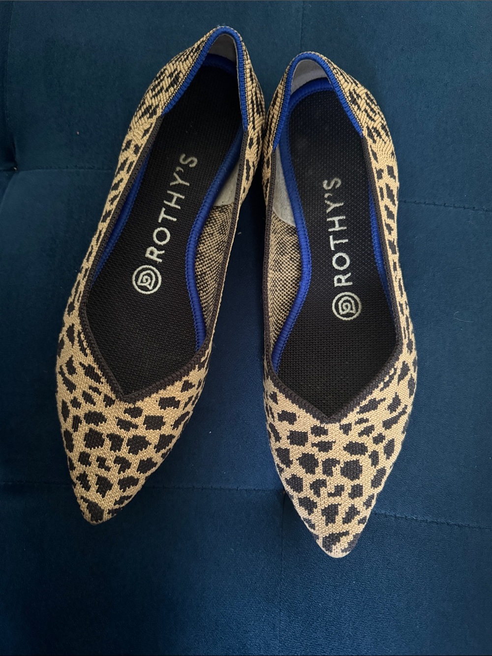 Rothy's Leopard Print Pointed Toe Flats in 6.5